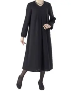 cellnina レース襟ブラックフォーマルワンピース　Lサイズ　前開き