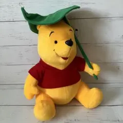 希少 レア 葉っぱの傘 雫付 くまのプーさん ぬいぐるみ 特大 セガ タグ付き