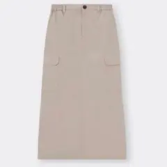 未使用品　GU カーゴロングスカート ベージュ　XL ドローストリング機能ありのサムネイル
