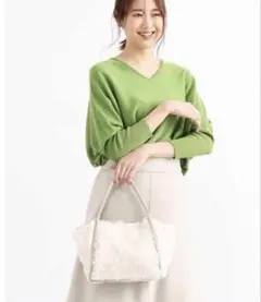 極美品★ミッシェルクラン ファー素材 ショルダーバッグ ボックス型