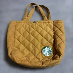 Starbucks キルティングトートバッグ マスタード