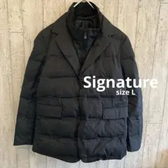 ダウンジャケット　テーラードジャケット　２つボタン　ブラック　Lサイズ