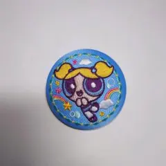 パワーパフガールズ　刺繍缶バッジ　バブルス