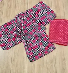 最終値下げ❤️美品❤️メゾピアノ❤️セパレート浴衣❤️チェリー柄❤️ギンガムチェック❤️90