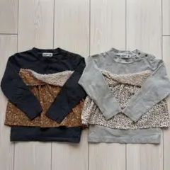 RAG MART ボア・花柄フリル付きトップス 95cm 2枚（単品相談も可）