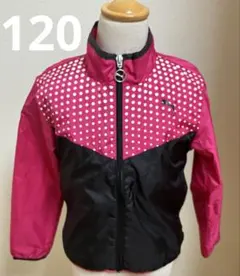 PUMA プーマウィンドブレーカー 120 女の子　ピンク水玉✖️ブラック