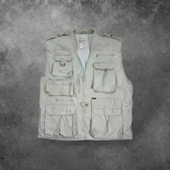 【希少】Woolrich90sフィッシングベスト2XLカーキフェード　ビンテージ