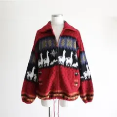 【エクアドル製】TEJIDOS ヴィンテージ　ハンドメイドニットジャケット