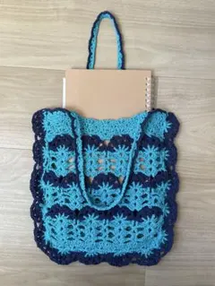 サブバッグ　ハンドバッグ｜マルチカラー　派手　カジュアル　綿　コットン　編み物