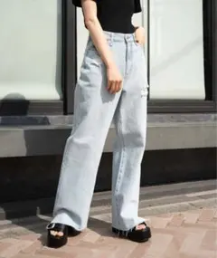 WEGO　ハイウエストダメージジーンズ