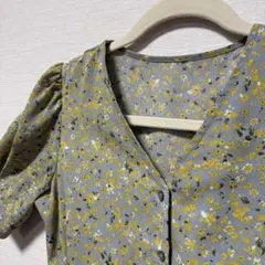 GU ジーユー / 花柄 半袖シャツ Vネックワンピース 春夏