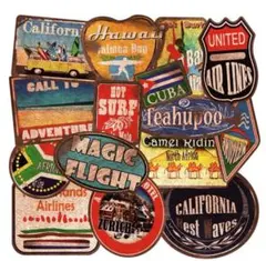 防水ステッカー レトロ 西海岸 36枚セット アメリカンビンテージ ラベル 英語