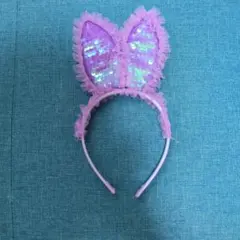 光るカチューシャ 薄紫色