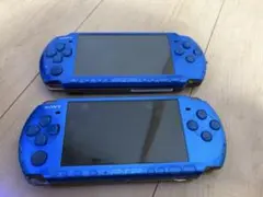 青色 PSP-3000 2台セット 完全ジャンク 部品取り