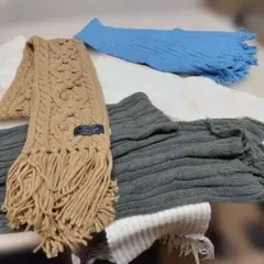 bumburgy ウールタッチ ケーブル編みマフラー他まとめて