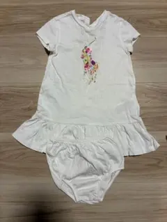 ラルフローレン　Ralph Lauren ホワイト　白　花柄　刺繍　ワンピース