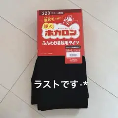 ラスト*はくホカロン/ふんわり裏起毛タイツ【M〜L】 320デニール/ブラック