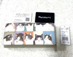 新品未使用　タグ有り　マンハッタナーズ　本革 被せ長財布 ねこ 現行品のサムネイル