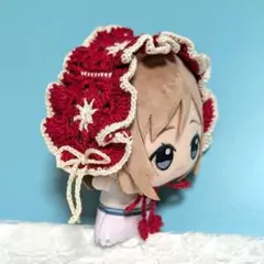 〈レッド×ホワイト〉ぬい服　ヘッドドレス　にじぬい　ちびぐるみ