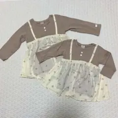 【姉妹セット】テータテート 花柄 チュニック 100cm 80cm