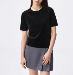 GU シアーベロアT ブラック XL