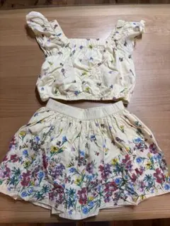 GAP KIDS 花柄トップスとスカートセット M