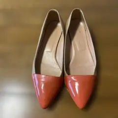 ファビオルスコーニ　ポインテッドトゥ　フラットシューズ　24 ベージュ