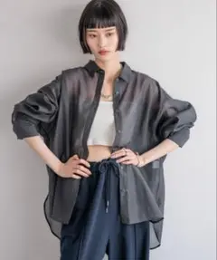 ローリーズファーム シアーシャツLS ロング丈