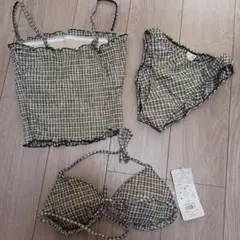 【未使用保管品】水着　3点セット　上下サイズ違い　上M　下L