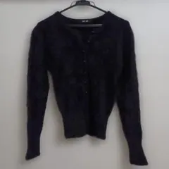 黒いファー風長袖カーディガン