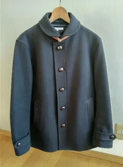 グリーンレーベルリラクシング・シングルハーフコート・ピーコート・Ｌネイビー