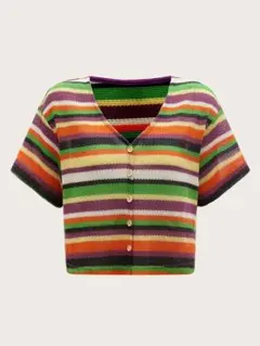 SHEIN 半袖 トップス　ショート丈　ボーダー　ストライブ　DAZY 夏