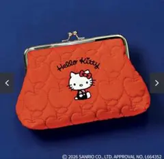 リンネル　キティ　がま口ポーチ