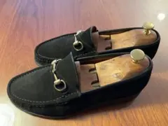 【極美品】GUCCI ビットローファー スエードブラック 42.5E
