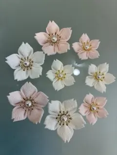つまみ細工　桜　花　パーツ　8個セット　③