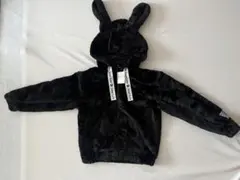 【新品】めちゃかわ♡Jenni Love もふもふうさみみパーカー 黒 140