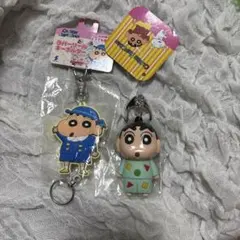 クレヨンしんちゃん ラバーリールキーホルダー キーホルダー 2点 新品未使用