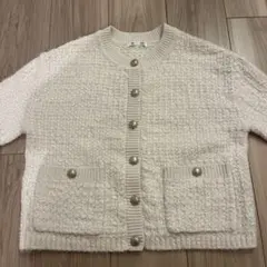 GU アイボリー ニットカーディガン