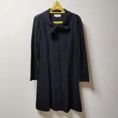 HIROMI YOSHIDA ブラック リボン付き 長袖 ワンピース　L