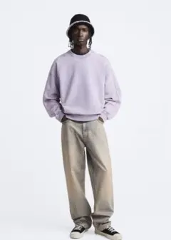 ZARA パープル　スウェット トレーナー