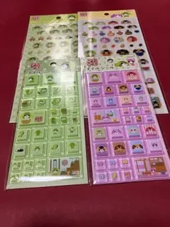 お茶犬　タイルシール2 枚＆プチシール2 枚　みんな・リョク　4枚セット　正規品