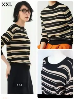 【XXL/未使用品】ドゥクラッセ総針ニット・ボートネックプルオーバー 大きめ