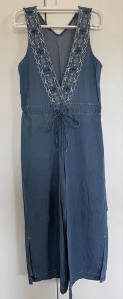 AS KNOW AS サロペット オールインワン Vネック刺繍のサムネイル