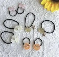 【ハンドメイド】ヘアゴム4点セット