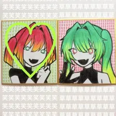 手描き オリジナル アナログ イラスト 色紙 草 - メルカリ