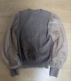 Lily Brown 袖シースルーニットプルオーバー