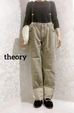 美品 theory セオリー デニム ジーンズ カスタム カーキ レディース