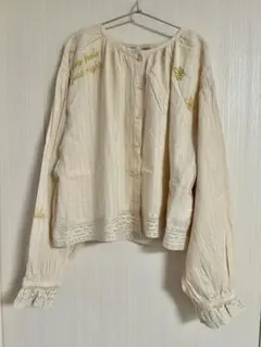 Samansa Mos2 ランダム刺繍入りブラウス キナリ