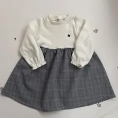 POLO ワンピース 90cm ホワイト/グレー