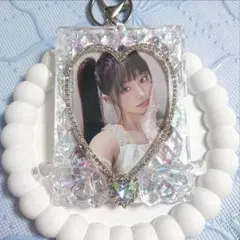 羽 天使 ラメ トレカ ケース デコ トレカキーホルダー キルティング レジン